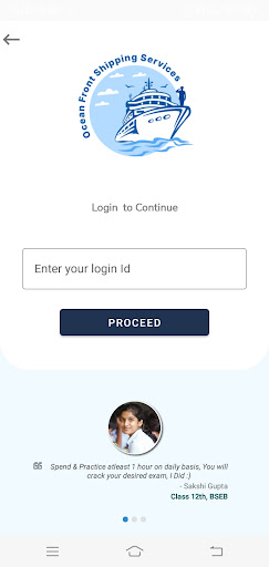 Android application Ocean Front Shipping Services screenshort