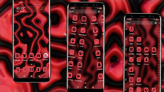 Screenshot 3 Red Black Liquid Theme android
