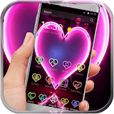 skull Neon Pink Heart icon
