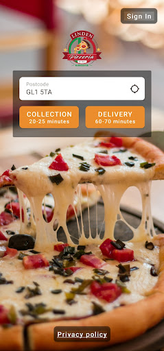 Android application Linden Pizzeria screenshort