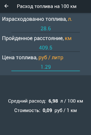 Топливный калькулятор Screenshot 2 - AppWisp.com