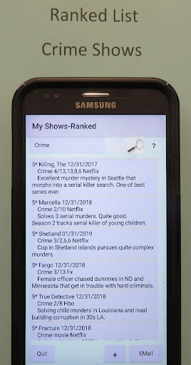 Rate My Shows Screen 3