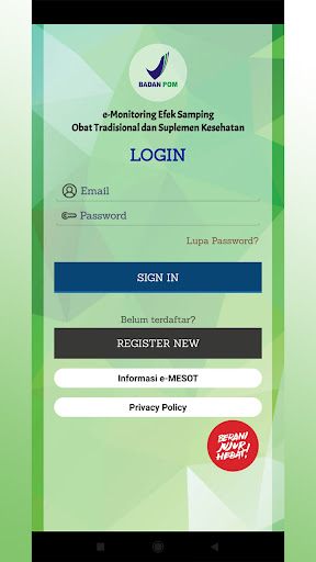 Android application E-MESOT screenshort