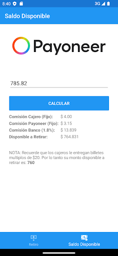 Payoneer Calculadora Nicaragua Screen 2