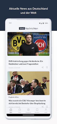 Android application Webnachrichten screenshort