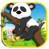 Funny happy panda jumper icon
