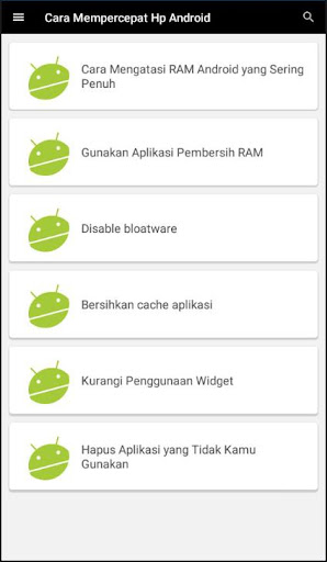 Android application Cara Mempercepat Hp Android screenshort