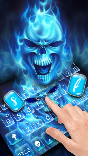 Flaming Ice Skull Keyboard The Screen 2