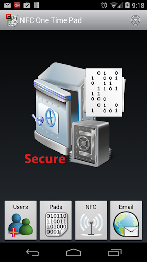 Android application One Time Pad using NFC screenshort