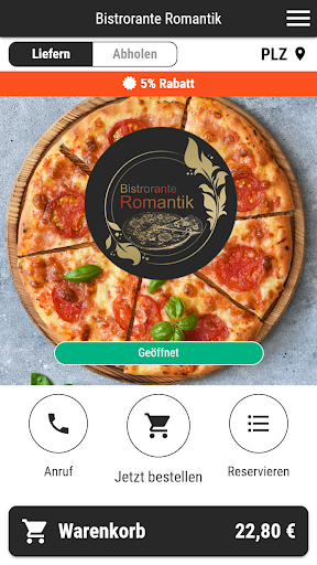 Android application Bistrorante Romantik screenshort
