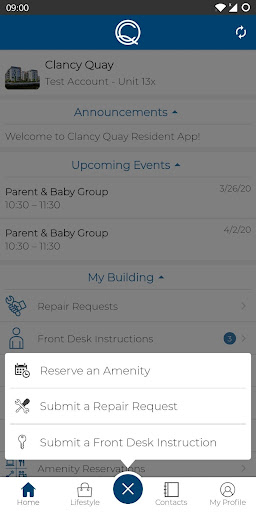 Clancy Quay Resident App Screen 3