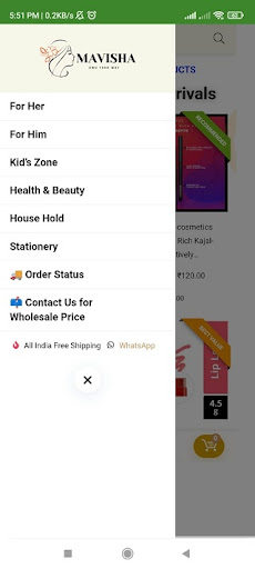 Mavisha Online Shopping App Screen 3