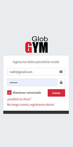 Android application Glob Gym screenshort