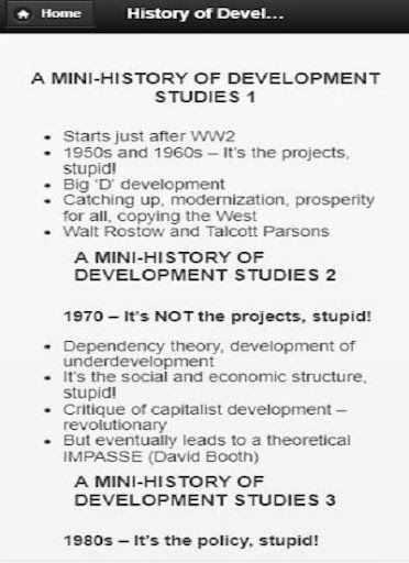 Development studies