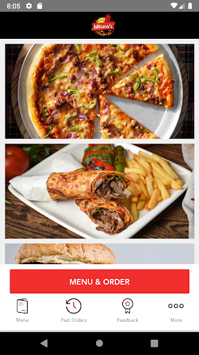 Android application Milano's Takeaway screenshort