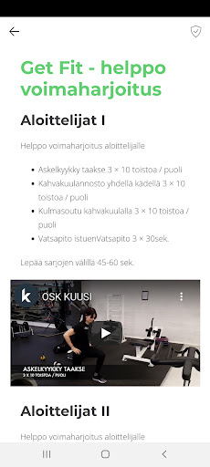 Get Fit - hyvinvointisovellus Screen 3