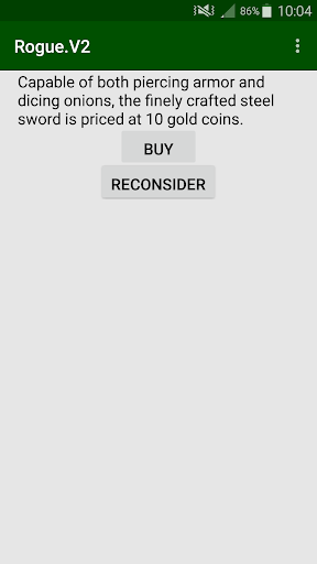 Rogue V2 (text adventure) Screen 3