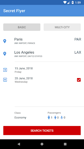Android application Secret Flyer screenshort