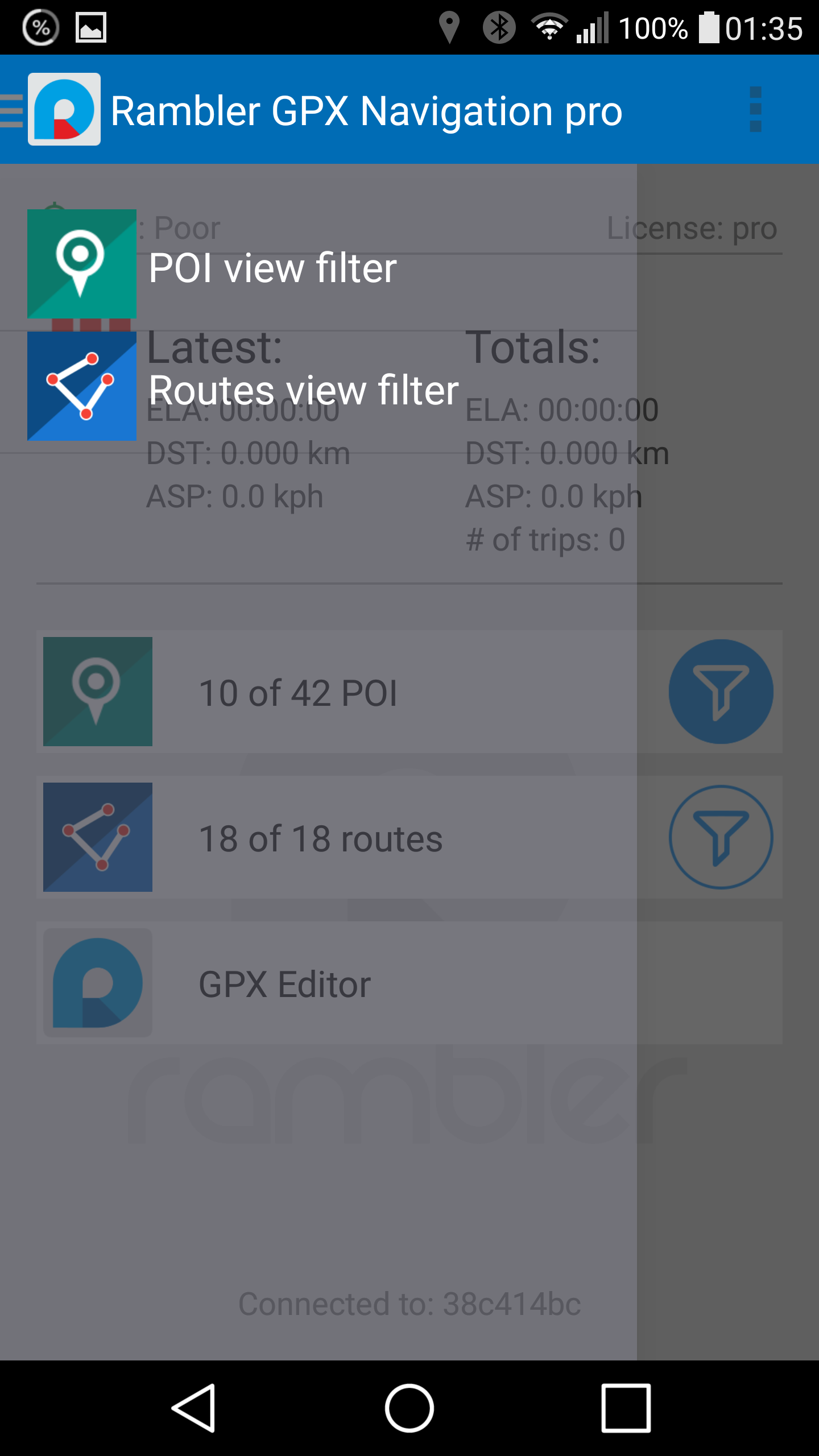 Android application Rambler GPX Navigation pro screenshort