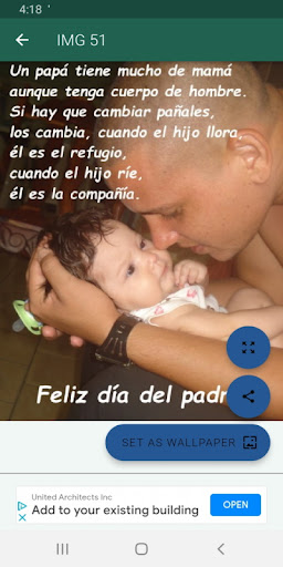 Android application Feliz día de los padres screenshort