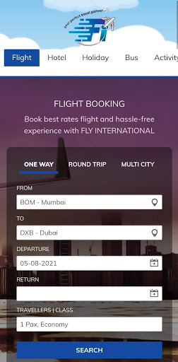 Android application FLY INTERNATIONAL Book: Flight screenshort