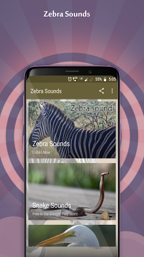 Android application Zebra Sounds screenshort