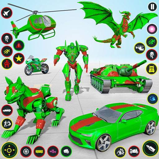 Army Dragon Robot Transform 3D  Icon