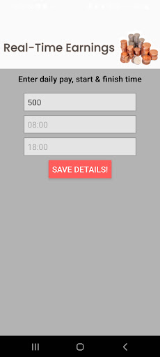 Real Time Earnings Pay Counter Screen 3