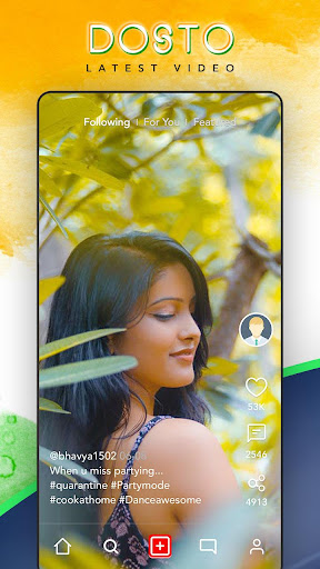 Android application Dosto Indian funny short video screenshort