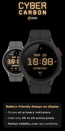 Cyber Carbon - watch face Screen 3
