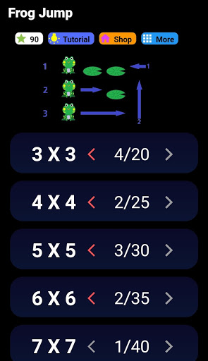 Android application Frog Jump - Fun Puzzle Board G screenshort