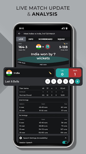 Cricket Bazaar - Live Line Screen 2