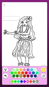 Hawaii Coloring Game &Painting