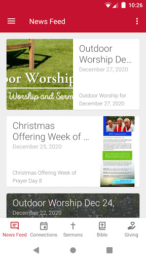 Android application Redland Baptist Church screenshort