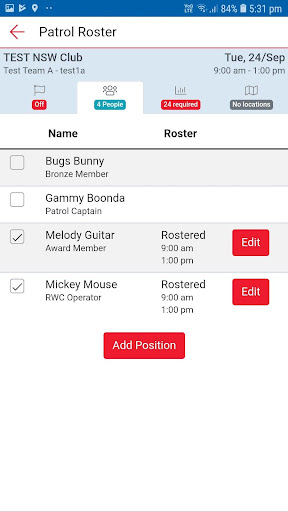 SLSA Operations App Screen 2