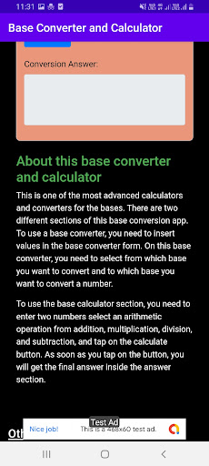 Base Converter (Calculator) Screen 3