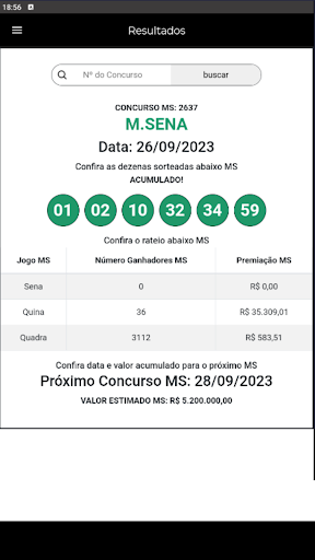 Resultado Loterias Screen 2
