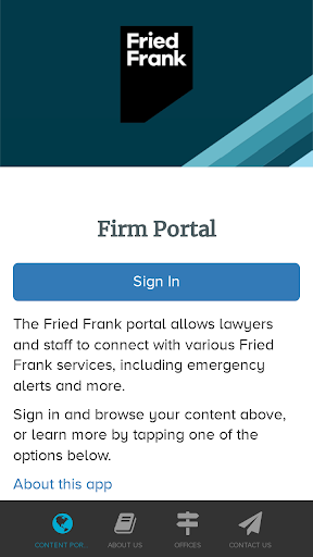 Android application Fried Frank Portal screenshort