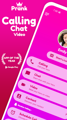 Android application Nastya fake call & chat prank screenshort