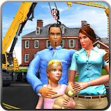 Virtual Father Happy Family Home Construction Site icon