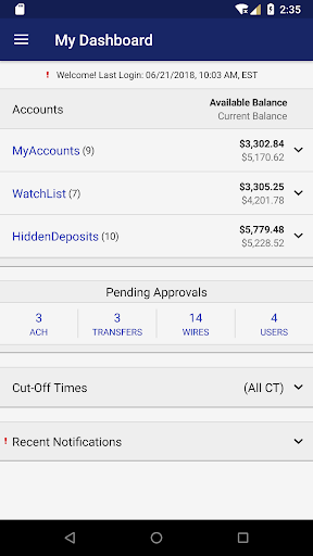 Pegasus Bank TMS Screen 3