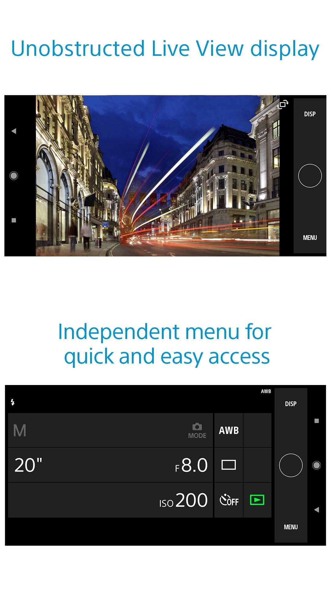 Android application Imaging Edge Mobile screenshort