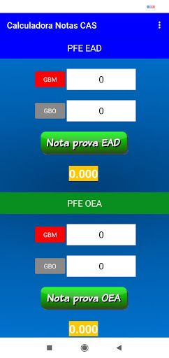Android application Notas CAS screenshort
