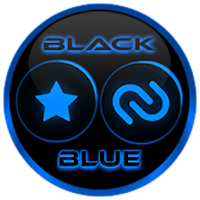 Flat Black and Blue Icon Pack
