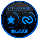 Flat Black and Blue Icon Pack