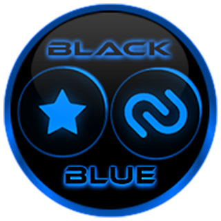 Flat Black and Blue Icon Pack apk