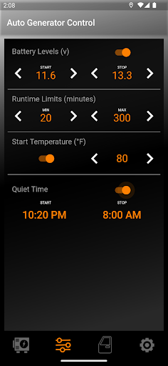 Auto Generator Control Screen 2