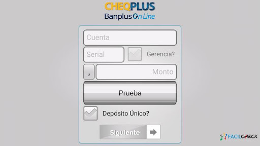 CHEQPLUS BANPLUS FacilCheck Screen 3