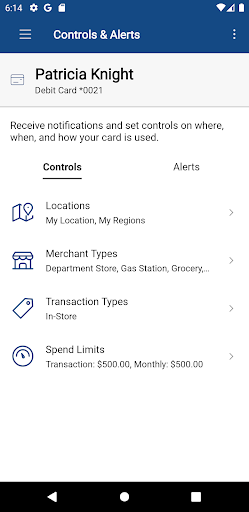 MACU Card Manager Screen 2