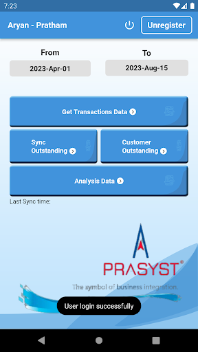 PRASYST Screen 2